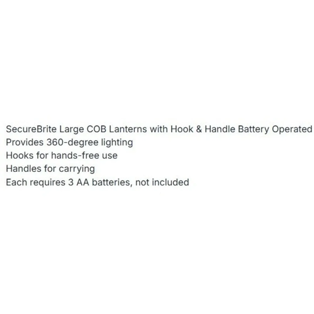SecureBrite Large COB Lantern Pink Battery Operated‎ Collapsible Hook Handle NEW